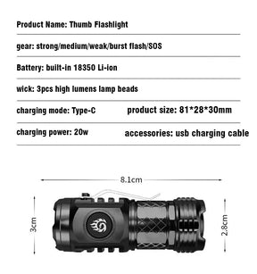 🔦German Three-eyed Monster Mini Flash Super Power Flashlight