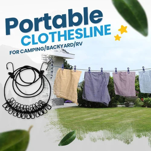 👍2024 New Year Hot Sale🎁 - Portable Clothesline for Camping/Backyard/RV